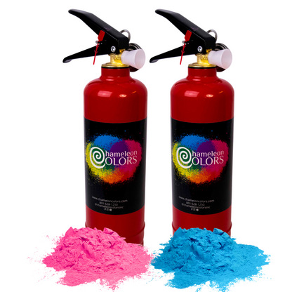Chameleon Colors Gender Reveal Fire Extinguisher Color Blasters, 2 Pink Blasters, 2 Blue Blasters