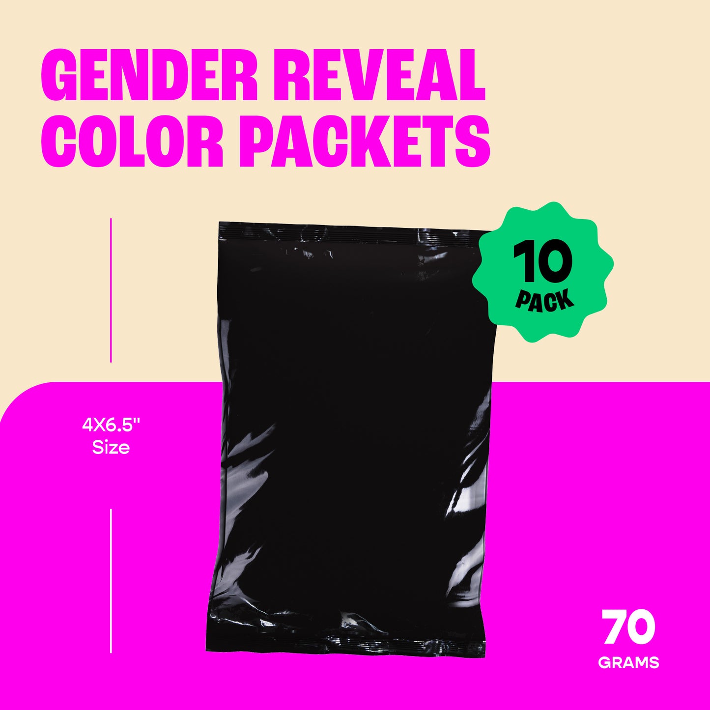 Chameleon Colors Blue Gender Reveal Powder - Individual Easy-Open Bags of Blue Color Chalk Powder with Blackout Packaging - For Photography, Baby Boy Gender Reveal, Birthday Party, Color Fun Run, Holi Festival, and More - 10 Pack of 70g Bags