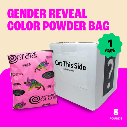 Chameleon Colors Gender Reveal Smoke Bomb Box-with 5 Pounds of Pink Gender Reveal Chalk Powder-Creates a 60-Second Color Powder Cloud-Safe and Great for Gender Reveal Parties, Photos, and Videos