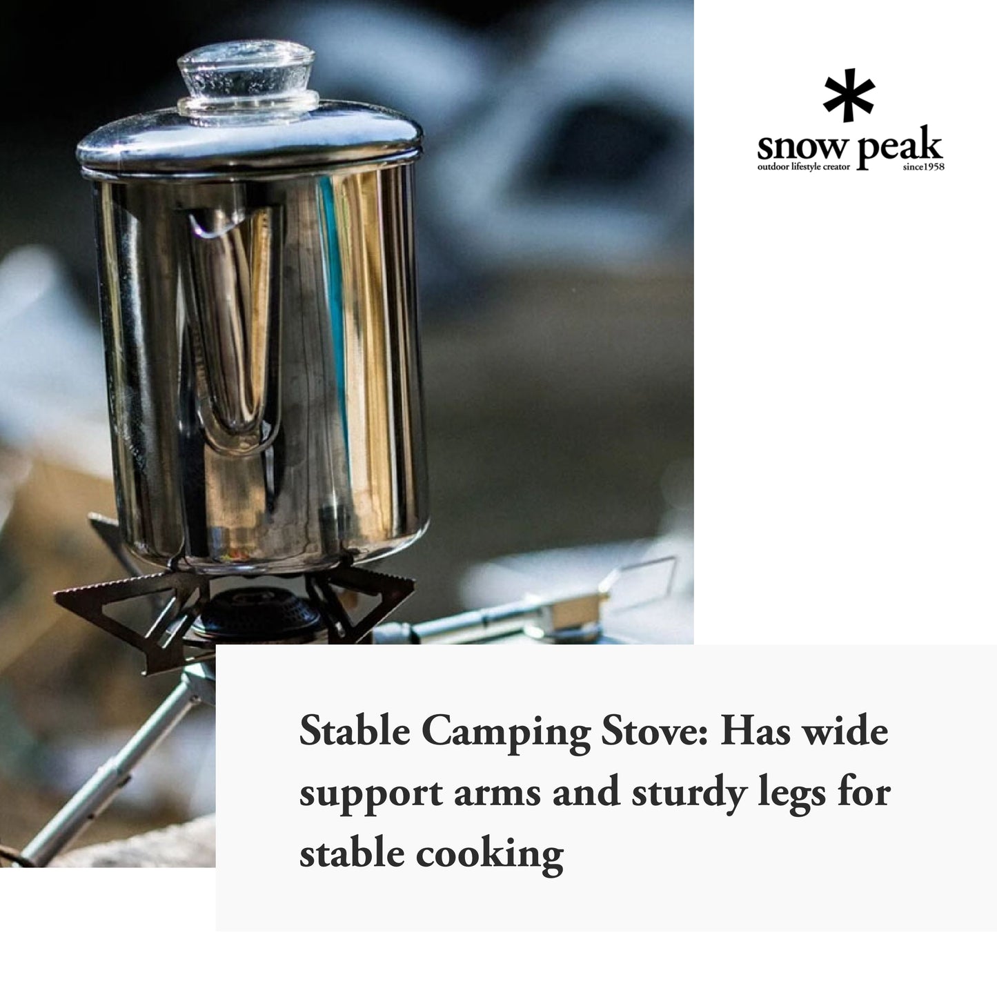 Snow Peak BiPod Stove - Lightweight, Foldable & Compact Camping Stove - Aluminum - 8.26 oz