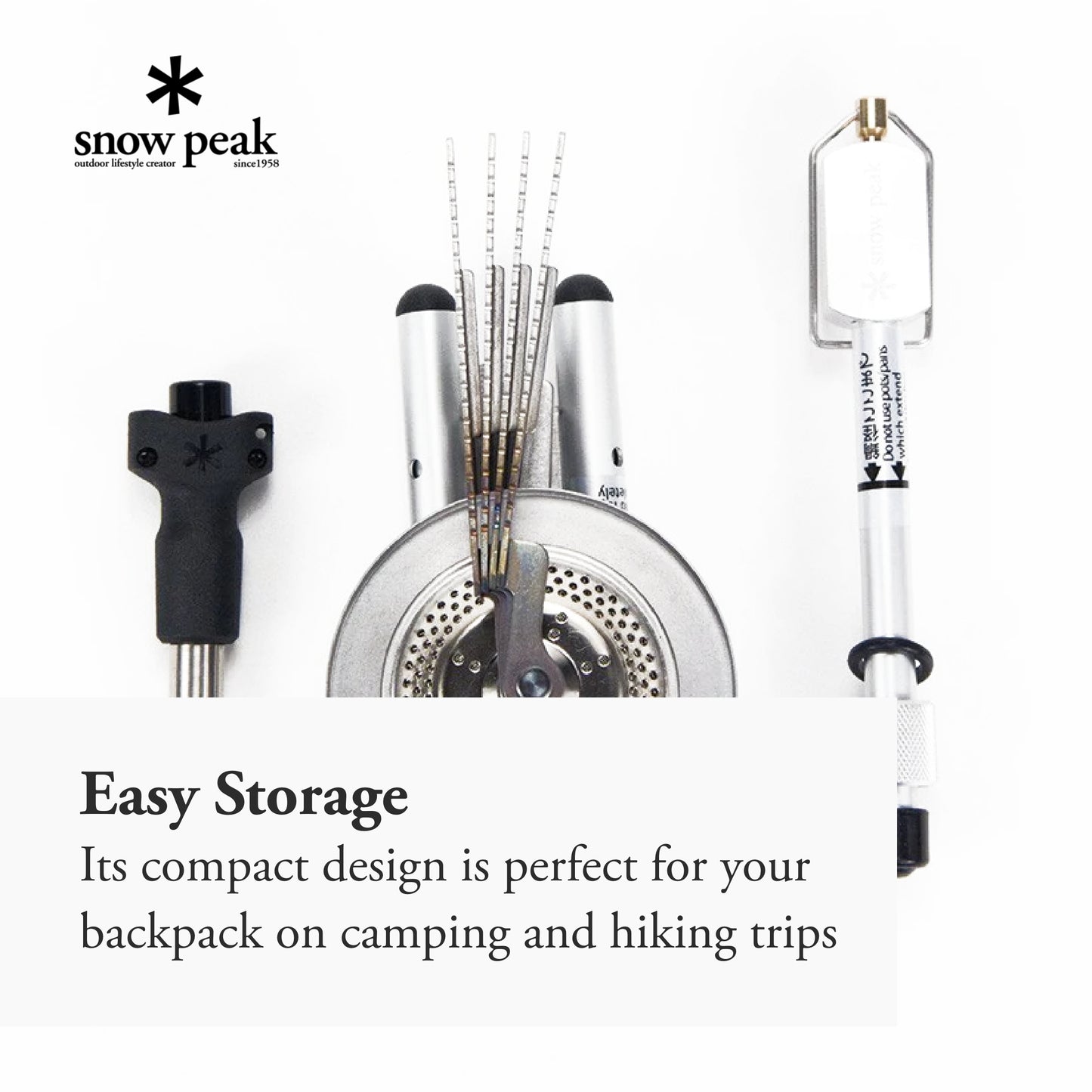 Snow Peak BiPod Stove - Lightweight, Foldable & Compact Camping Stove - Aluminum - 8.26 oz