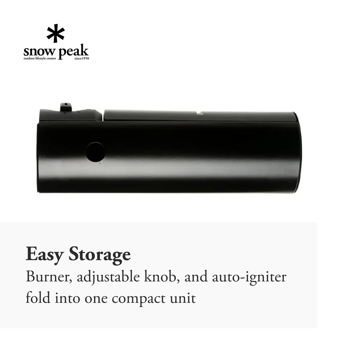 Snow Peak - Home & Camp Burner GS-600BK-US - Designed in Japan, Lightweight and Compact for Camping, Stable Base for Cooking - Black