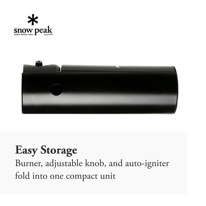 Snow Peak - Home & Camp Burner GS-600BK-US - Designed in Japan, Lightweight and Compact for Camping, Stable Base for Cooking - Black