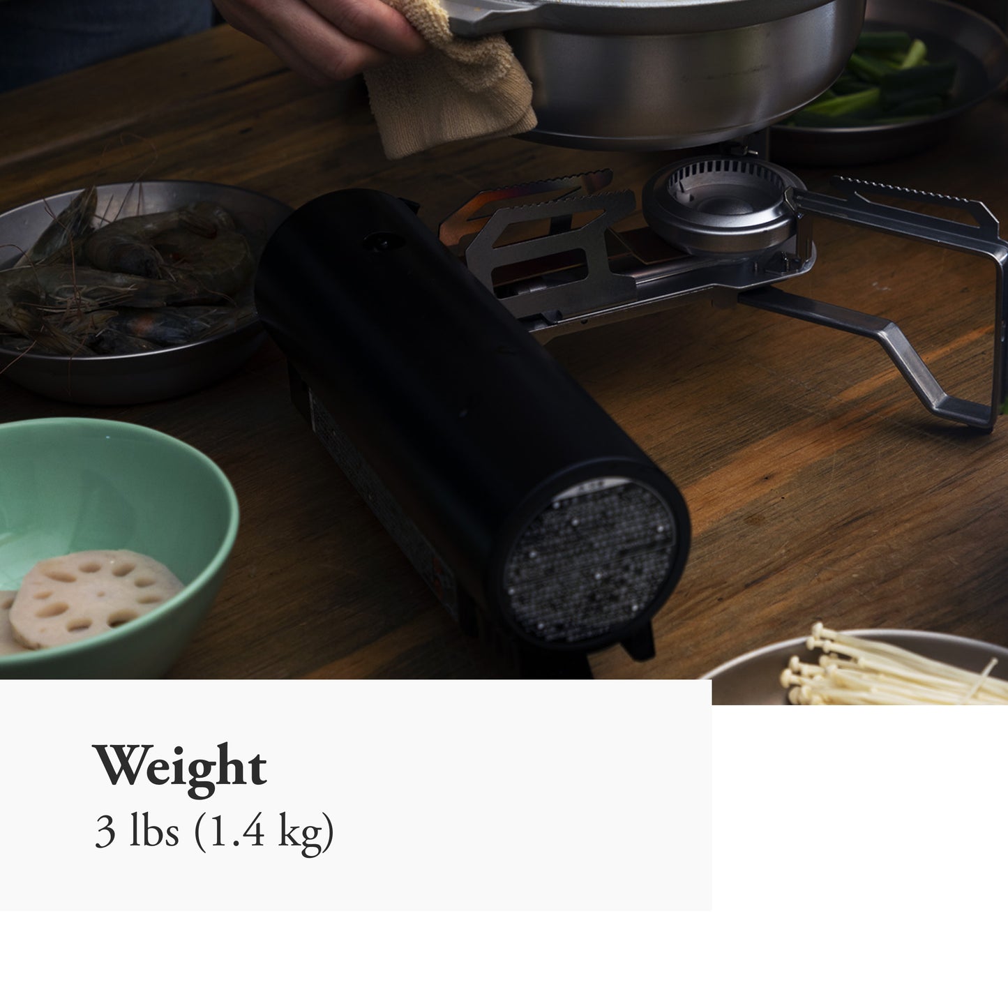 Snow Peak - Home & Camp Burner GS-600BK-US - Designed in Japan, Lightweight and Compact for Camping, Stable Base for Cooking - Black