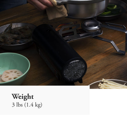 Snow Peak - Home & Camp Burner GS-600BK-US - Designed in Japan, Lightweight and Compact for Camping, Stable Base for Cooking - Black