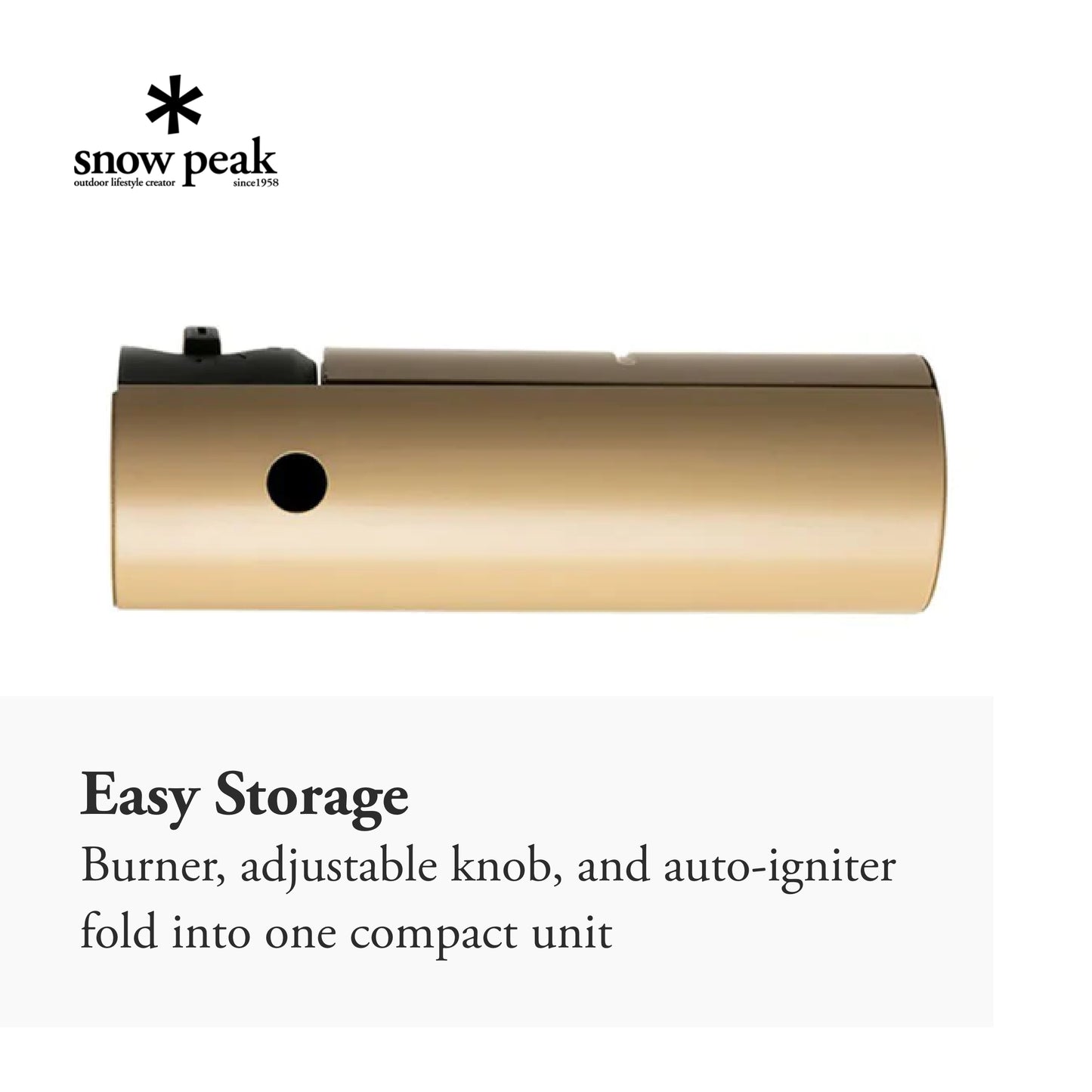Snow Peak - Home & Camp Burner GS-600BK-US - Designed in Japan, Lightweight and Compact for Camping, Stable Base for Cooking - Khaki