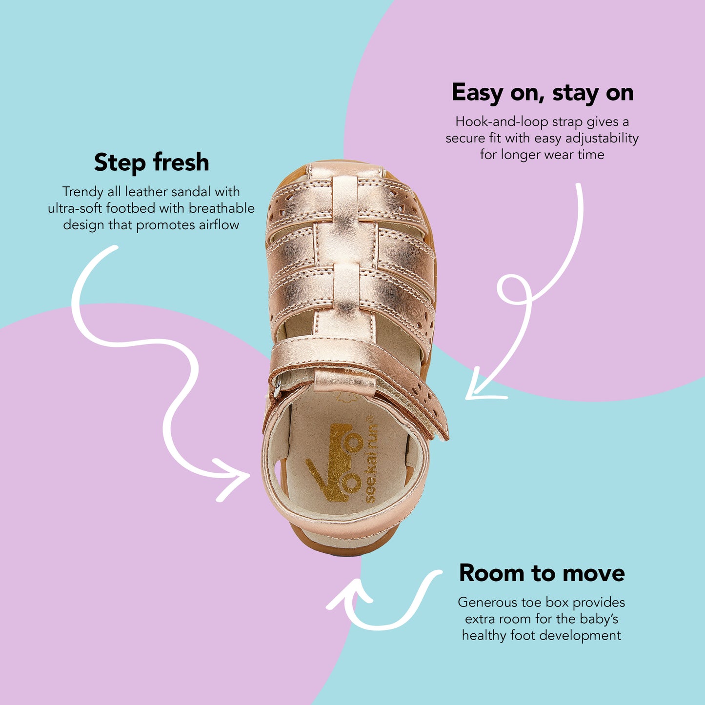 See Kai Run, Gloria IV Sandals for Kids, Rose Gold, 6 M US Toddler
