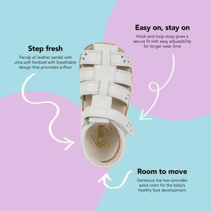 See Kai Run, Gloria IV Sandals for Kids, White, 13.5