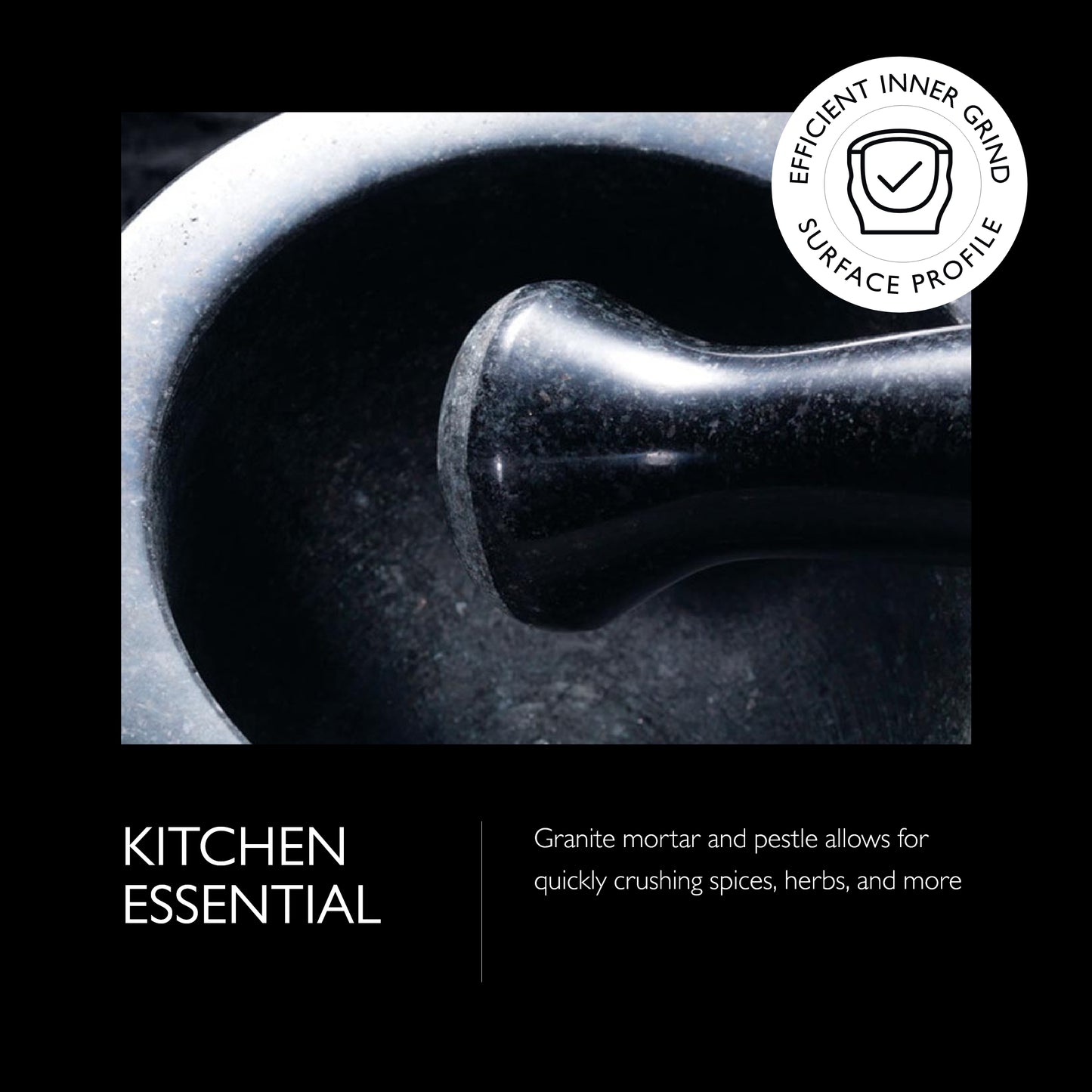 Cole & Mason Granite Mortar & Pestle, 8-Pound, Black