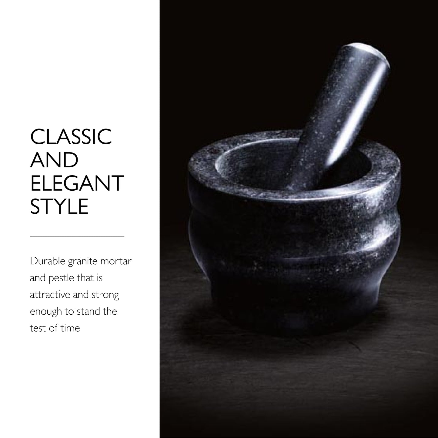 Cole & Mason Granite Mortar & Pestle, 8-Pound, Black