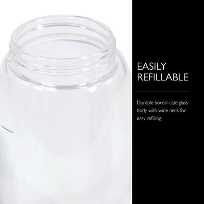 COLE & MASON Duo Oil & Vinegar Dispenser - Stainless Steel Pourer Spout With Durable Borosilicate Glass Body - 1.5 Fluid Oz. Vinegar Capacity