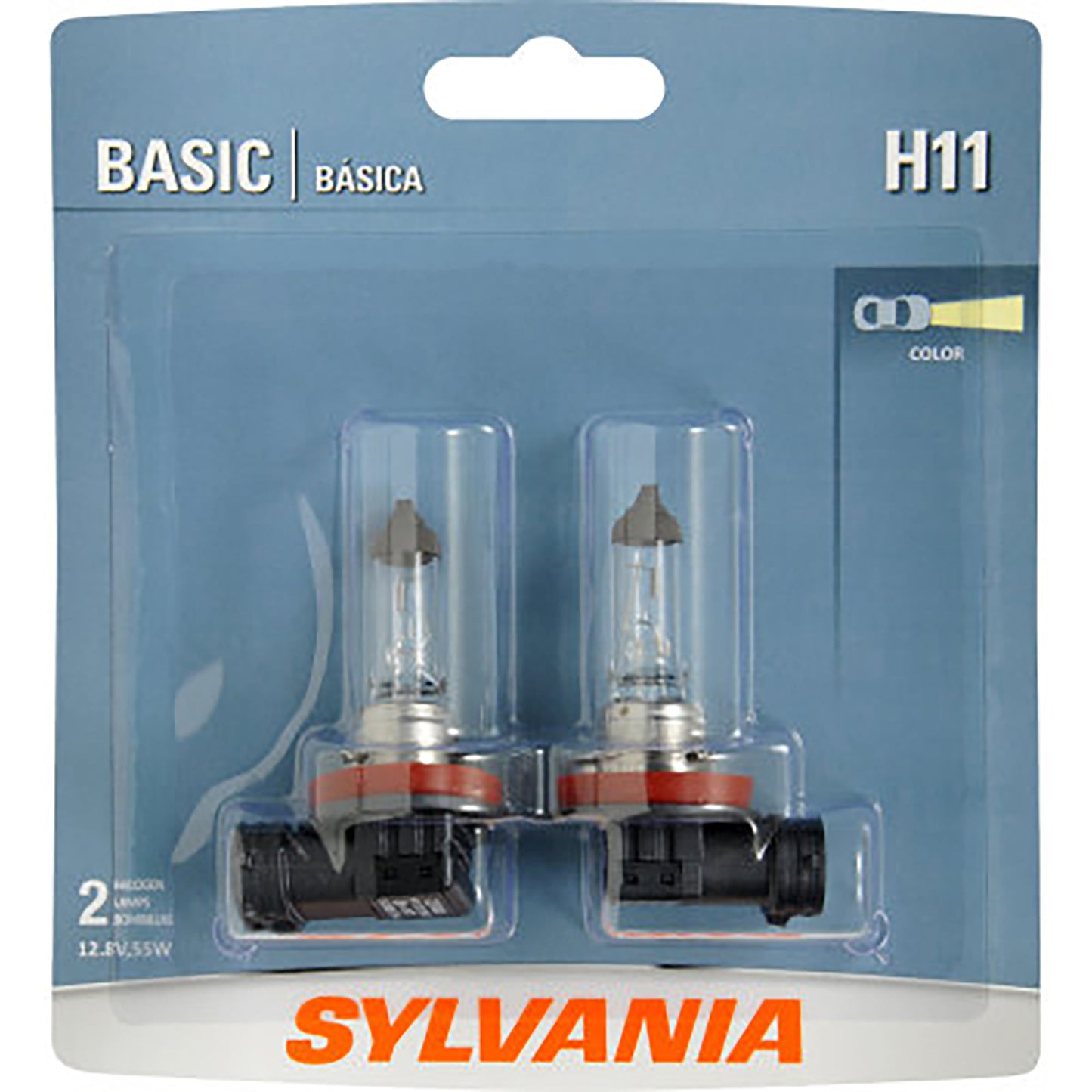 SYLVANIA H11.BP2 H11 Basic Halogen Headlight Bulb, 2 Pack