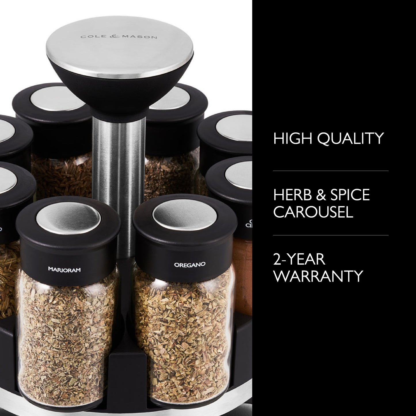 Cole & Mason Brixham Spice Rack, Medium, Silver