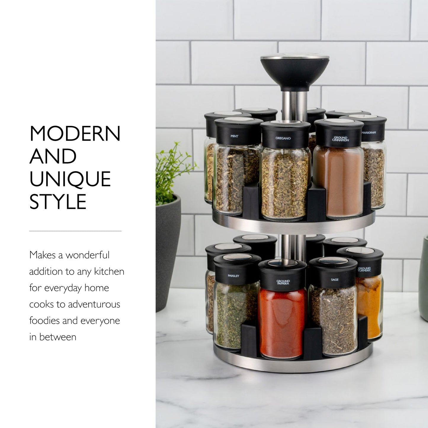 Cole & Mason Brixham Spice Rack, Medium, Silver