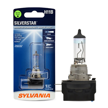 SYLVANIA - H11B SilverStar - High Performance Halogen Headlight Bulb, High Beam, Low Beam and Fog Replacement Bulb, Brighter Downroad with Whiter Light (Contains 1 Bulb)