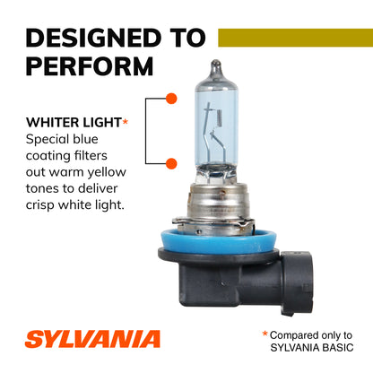 SYLVANIA - H11 (64211) SilverStar zXe GOLD High Performance Halogen Headlight Bulb - Headlight & Fog Light, Bright White Output, Best HID Alternative, Xenon Charged Technology (Contains 2 Bulbs)