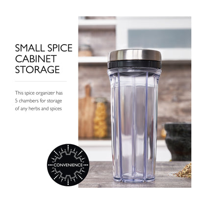 Cole & Mason Saunderton Spice Storage & Shaker, Five Empty Spice Shakers,Clear, Silver