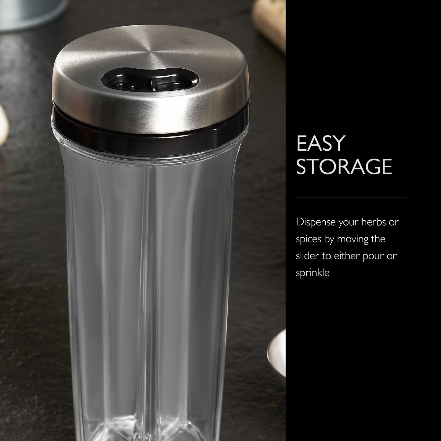 Cole & Mason Saunderton Spice Storage & Shaker, Five Empty Spice Shakers,Clear, Silver