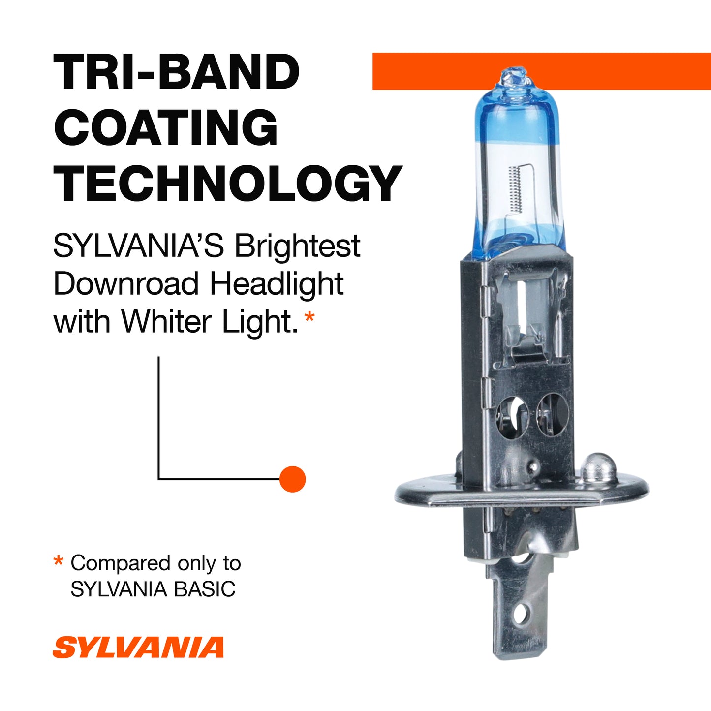 SYLVANIA - H1 SilverStar Ultra - High Performance Halogen Headlight Bulb, High Beam, Low Beam and Fog Replacement Bulb, Brightest Downroad with Whiter Light, Tri-Band Technology (Contains 2 Bulbs)