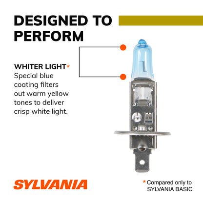 SYLVANIA - H1 SilverStar zXe GOLD High Performance Halogen Headlight Bulb - Headlight & Fog Light, Bright White Light Output, Best HID Alternative, Xenon Charged Technology (Contains 2 Bulbs)
