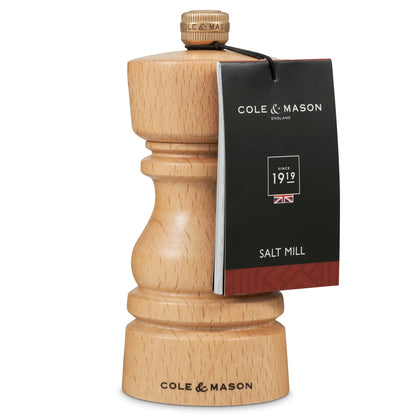 Cole & Mason London 130mm Natural Beech Salt Mill
