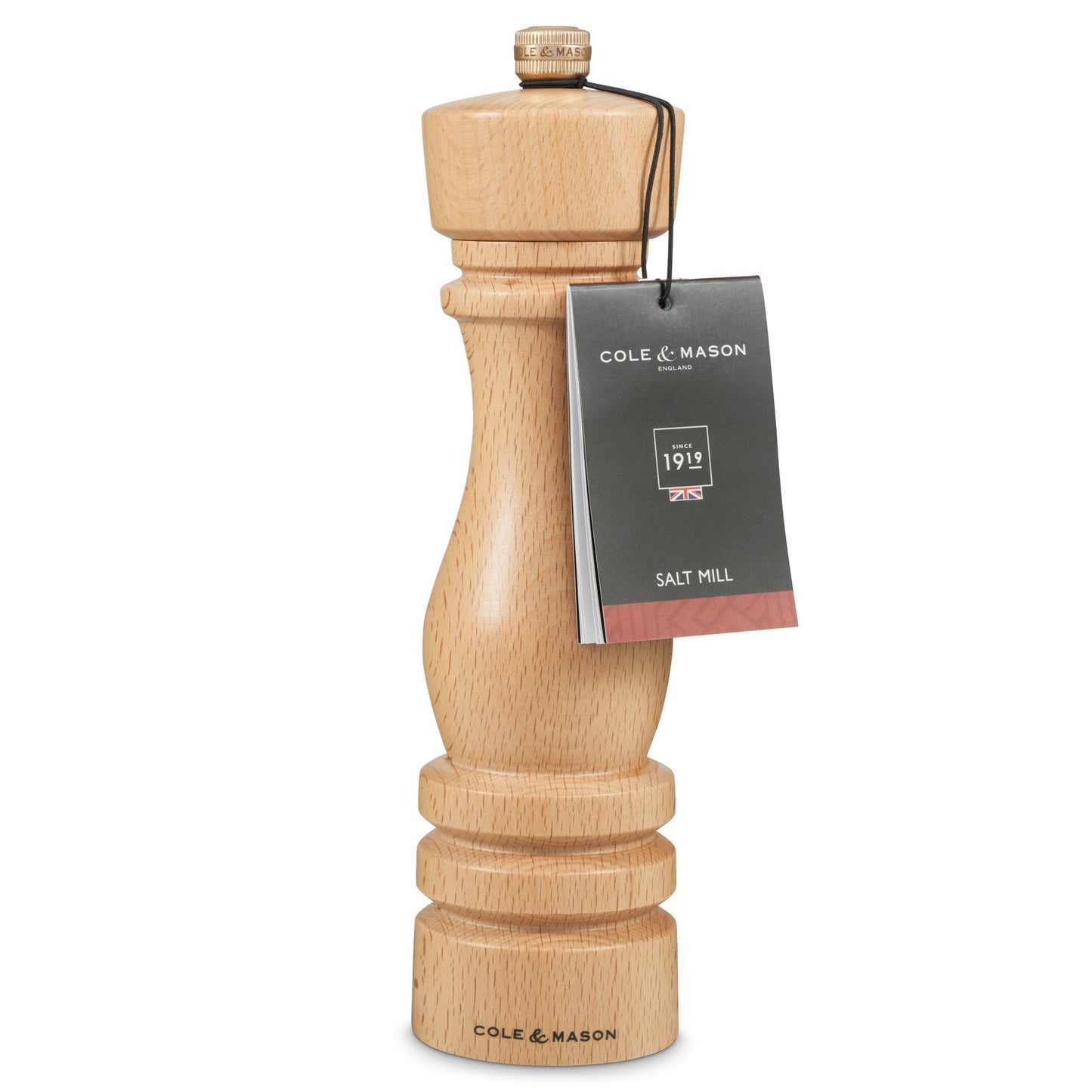 Cole & Mason London 220mm Natural Beech Salt Mill