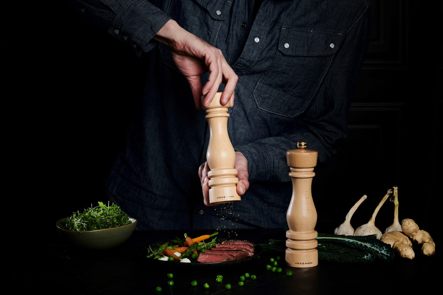 Cole & Mason London 220mm Natural Beech Pepper Mill