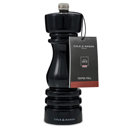 Cole & Mason London 180mm Black Gloss Pepper Mill