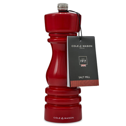 Cole & Mason London 180mm Red Gloss Salt Mill