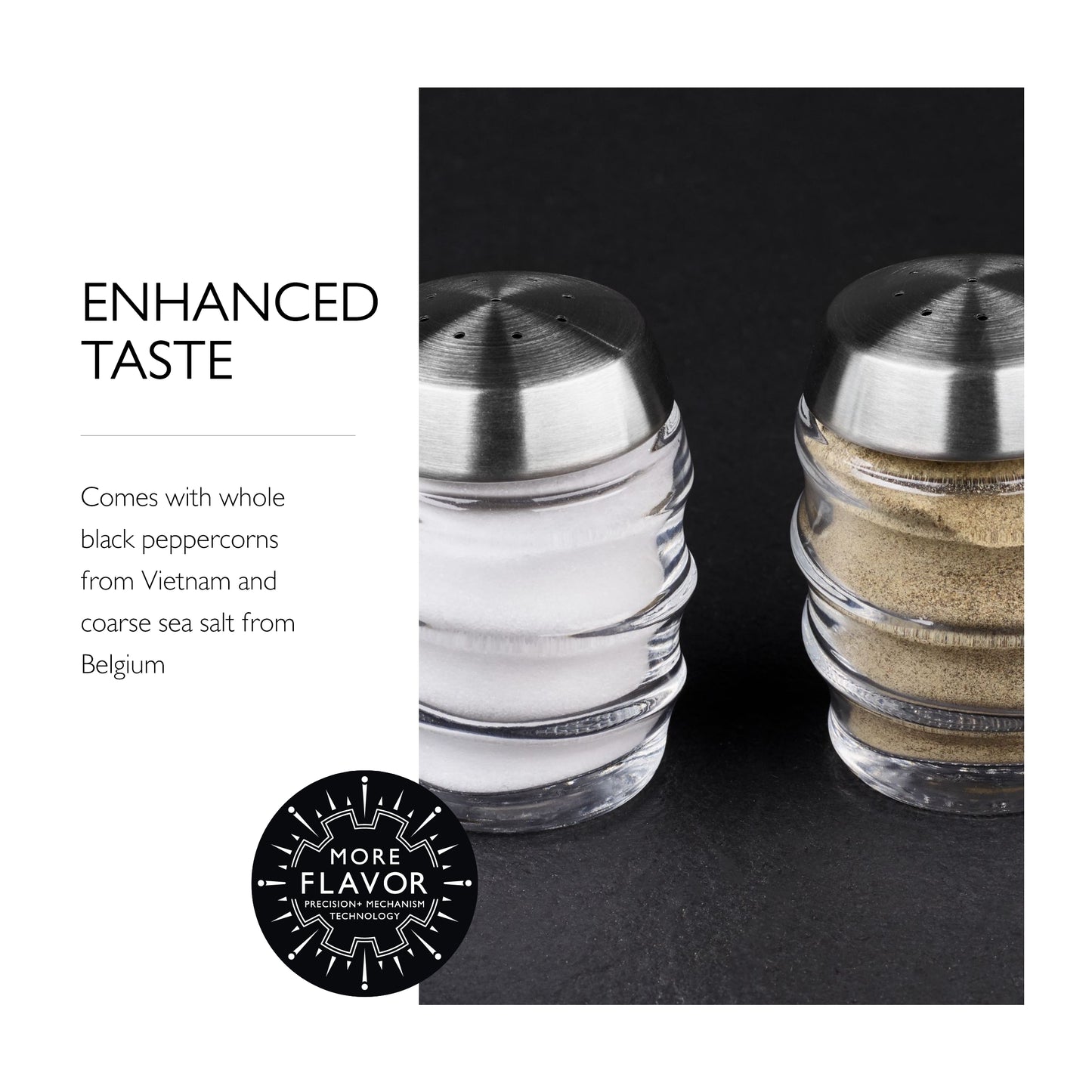 Cole & Mason Bray Salt & Pepper Shaker Set, medium, Clear