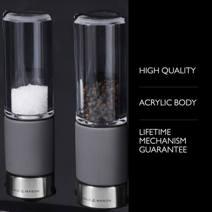 Cole & Mason Regent Salt & Pepper Mill Gift Set, 7", Gray