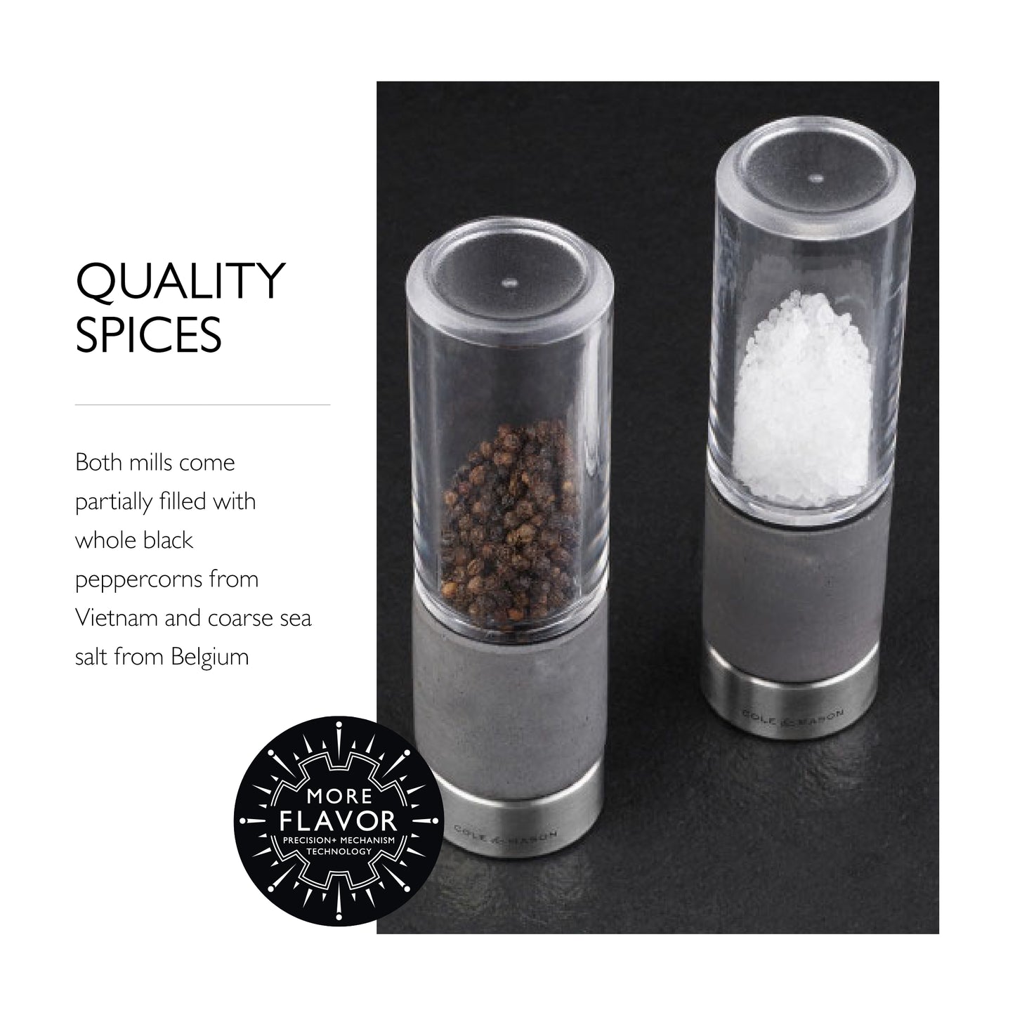 Cole & Mason Regent Salt & Pepper Mill Gift Set, 7", Gray