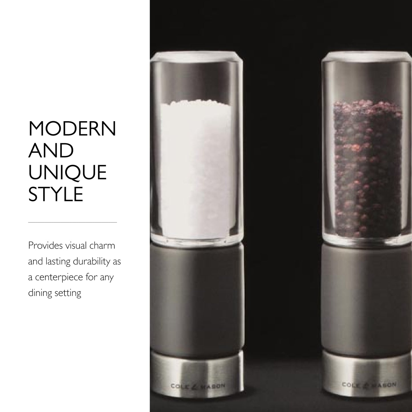 Cole & Mason Regent Salt & Pepper Mill Gift Set, 7", Gray