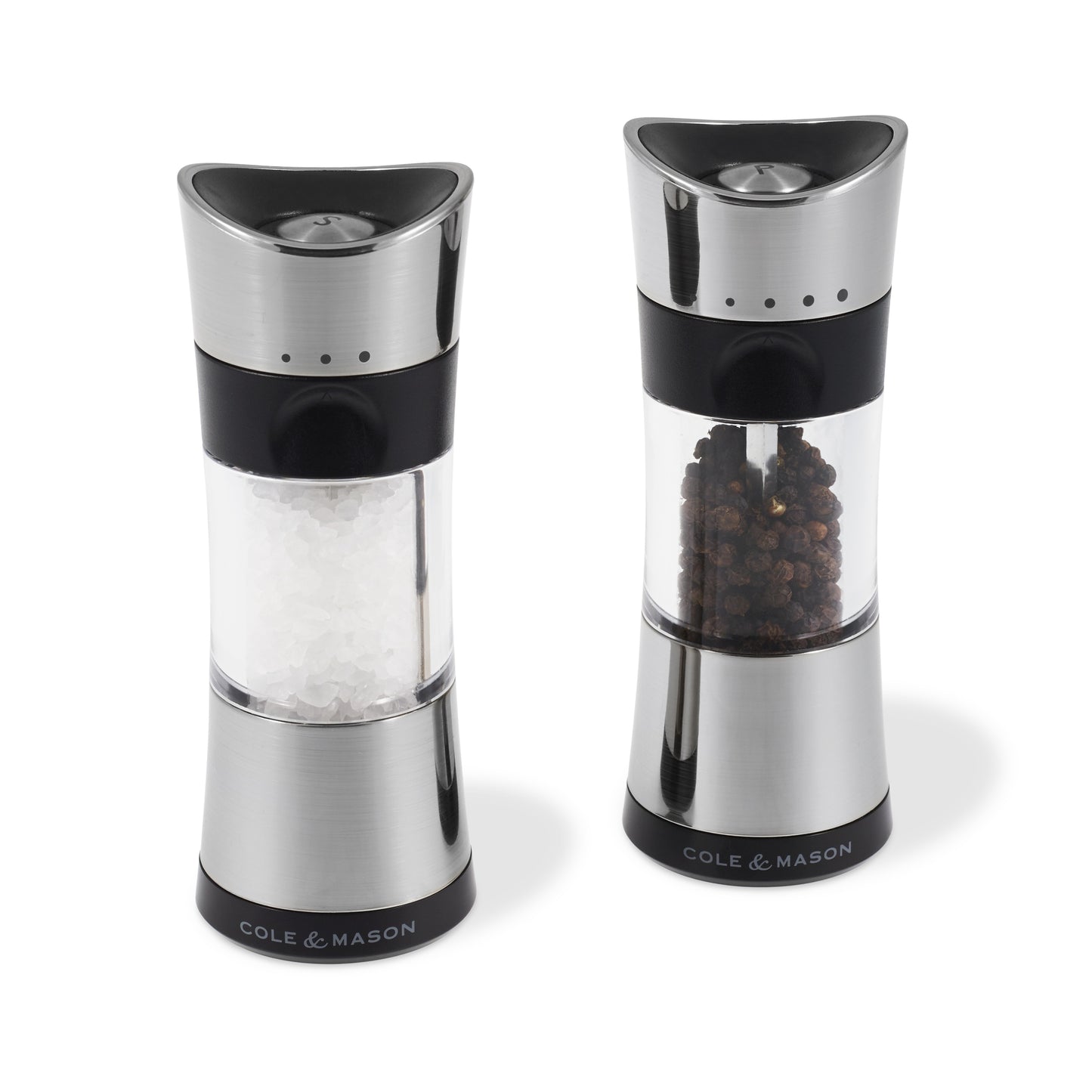 Cole & Mason Horsham Chrome Inverta Select Salt & Pepper Mill Set