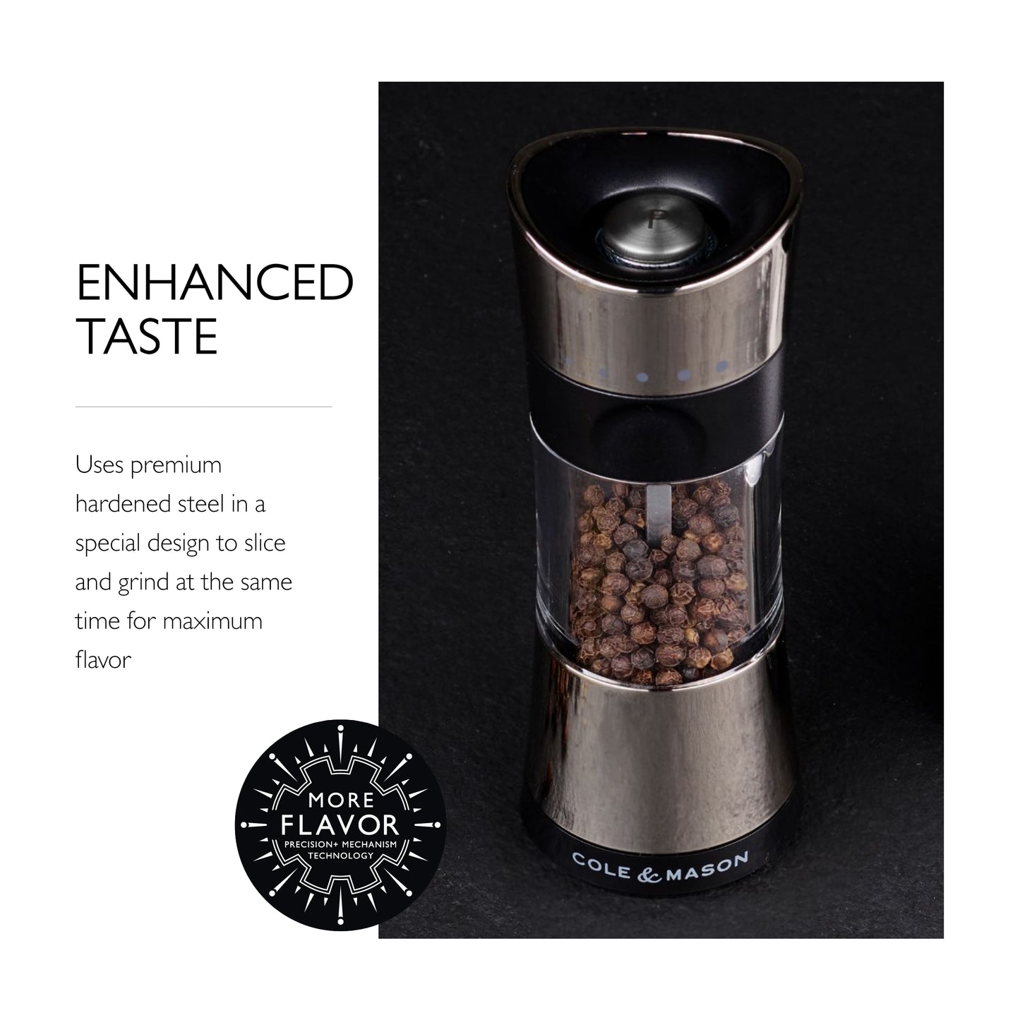 Cole & Mason Horsham Chrome Inverta Select Salt & Pepper Mill Set