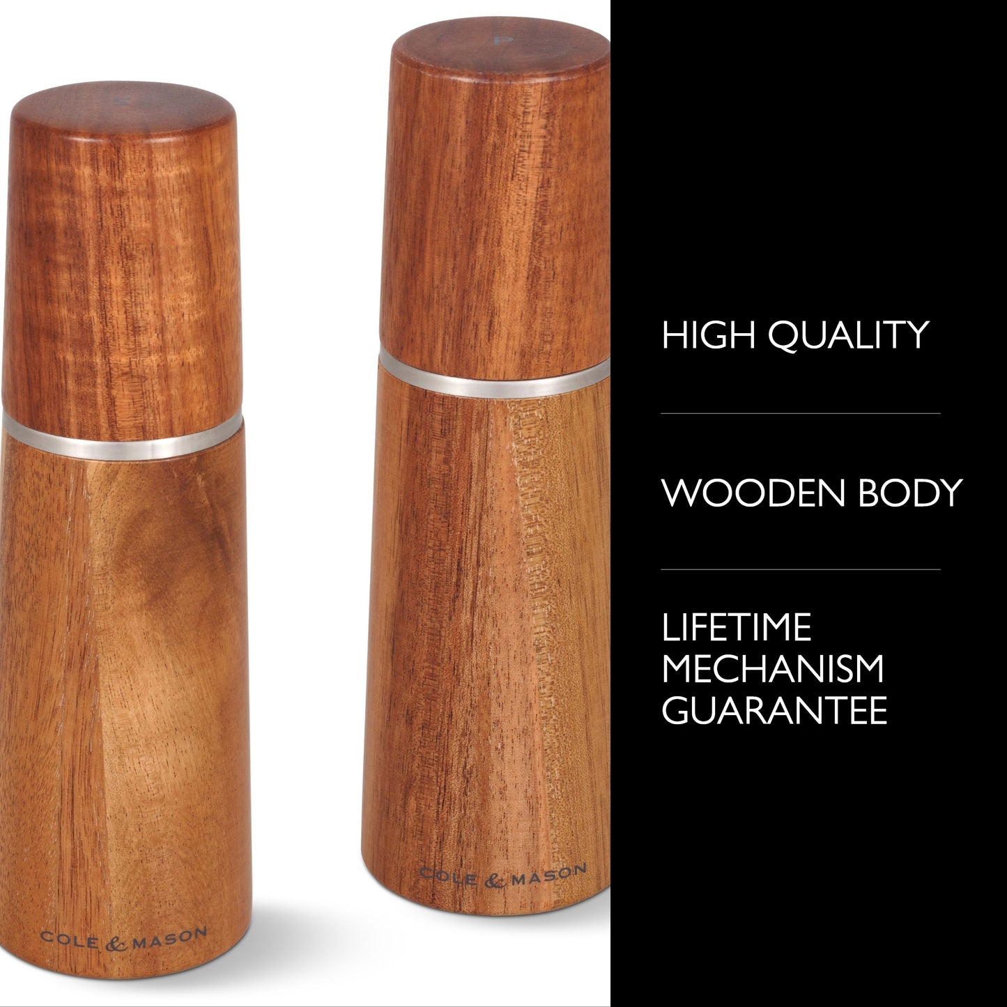 Cole & Mason Marlow Acacia Salt & Pepper Gift Set