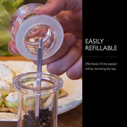 COLE & MASON 505 Pepper Grinder- Acrylic Mill Includes Precision Mechanism and Premium Peppercorns