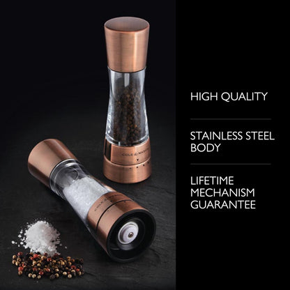 COLE & MASON Derwent Pepper Grinder - Copper Mill Includes Gourmet Precision Mechanism and Premium Peppercorns