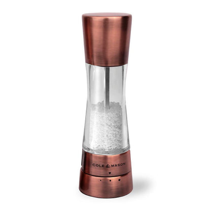 COLE & MASON Derwent Salt Grinder - Copper Mill Includes Gourmet Precision Mechanism and Premium Sea Salt