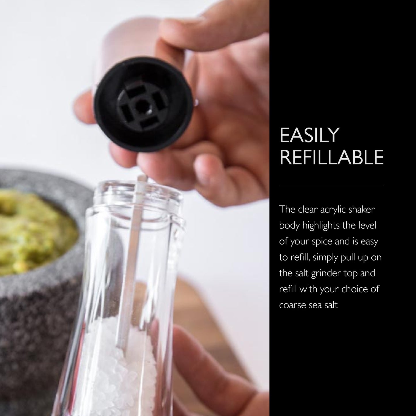 COLE & MASON Derwent Salt Grinder - Copper Mill Includes Gourmet Precision Mechanism and Premium Sea Salt