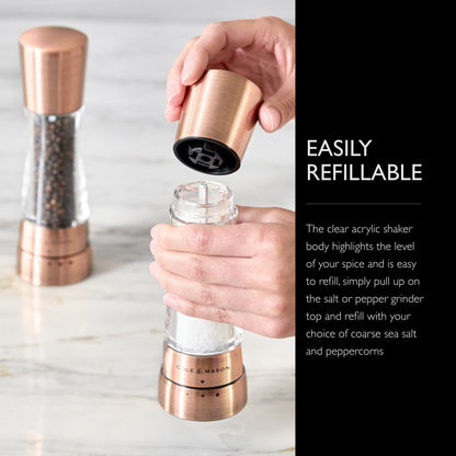 Cole & Mason Derwent Gourmet Precision Copper Salt and Pepper Mill Set with...