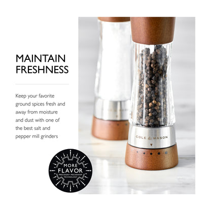 Cole & Mason Derwent Salt & Pepper Mill and Grinder Set, 7.5", Wood