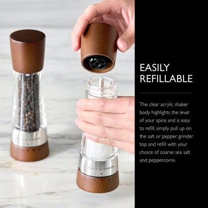 Cole & Mason Derwent Salt & Pepper Mill and Grinder Set, 7.5", Wood