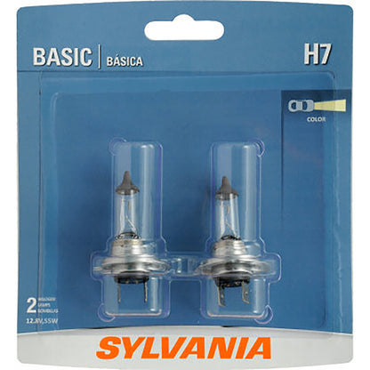 SYLVANIA H7.BP2 H7 Basic Halogen Headlight Bulb, 2 Pack