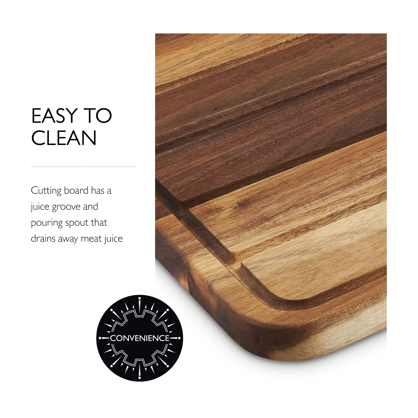 Cole & Mason Berden Large Chopping & Carving Board, Acacia Wood Board, Cutting Board, Serving Board, 18.5" x13.5"