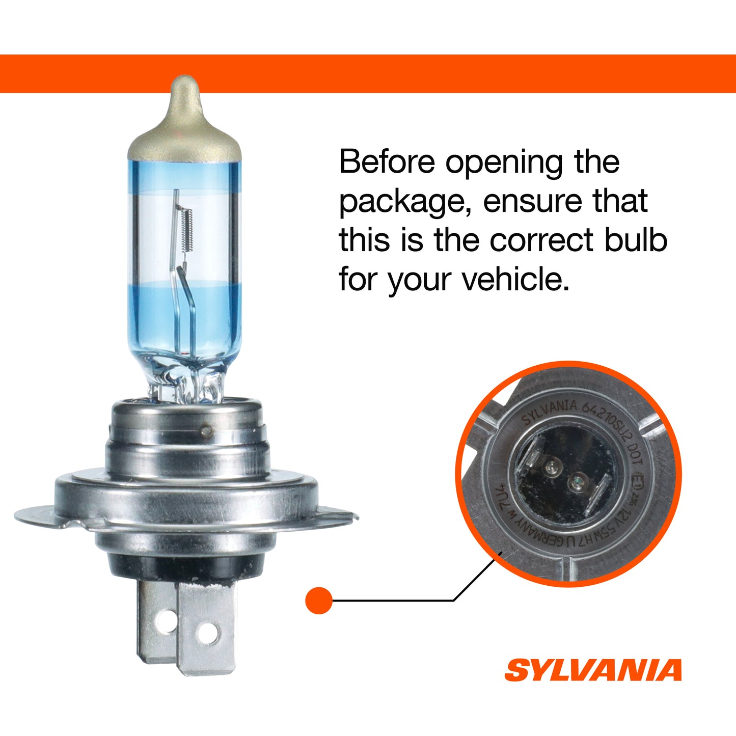 SYLVANIA - H7 SilverStar Ultra - High Performance Halogen Headlight Bulb, High Beam, Low Beam and Fog Replacement Bulb, Brightest Downroad with Whiter Light, Tri-Band Technology (Contains 2 Bulbs)