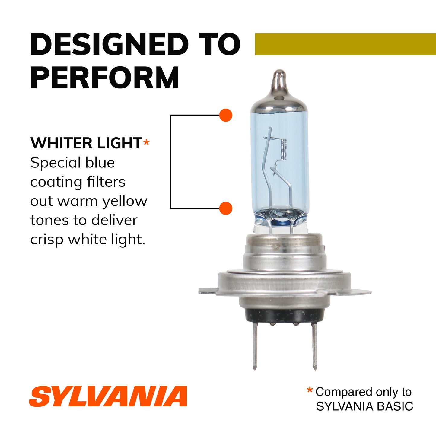 SYLVANIA - H7 (64210) SilverStar zXe GOLD High Performance Halogen Headlight Bulb - Headlight & Fog Light, Bright White Light Output, Best HID Alternative, Xenon Charged Technology (Contains 2 Bulbs)