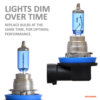 SYLVANIA H8 zXe High Performance Halogen Fog Light Bulb, (Contains 2 Bulbs) (H8SZ.BB2)