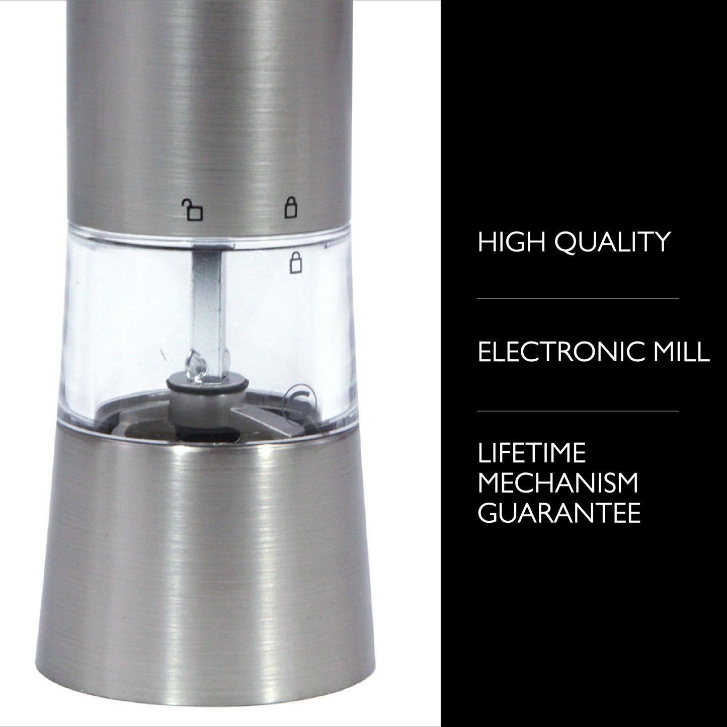 COLE & MASON Richmond Electric Salt and Pepper Grinder Set - Stainless Steel Electronic Mills Include Gift Box and Gourmet Precision Mechanisms