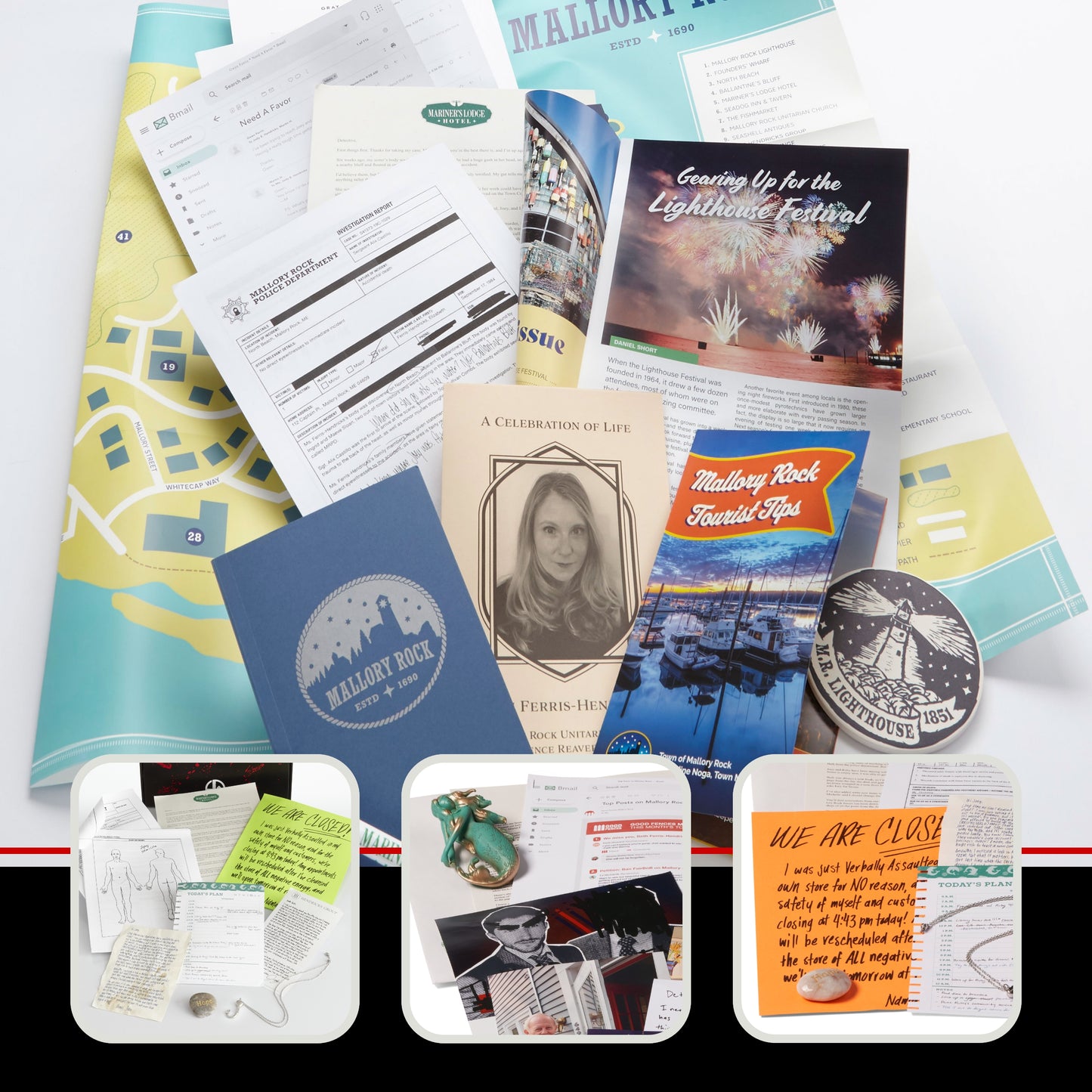 Hunt A Killer Mallory Rock Complete Season Box Set - Solve a Murder on a Tourist Island - Game for True Crime Fans - Murder Mystery Game for Adults - Solve Crimes at Game Night or Date Night - 14+